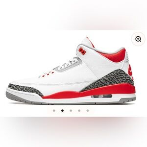 Nike Air Jordan, White and Gray Sneakers with Red Accents